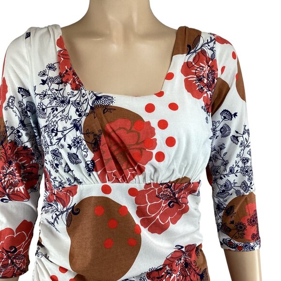 Cabi Top Size Large Stretch Knit Square Neck Womens 3/4 Sleeves - Picture 6 of 7